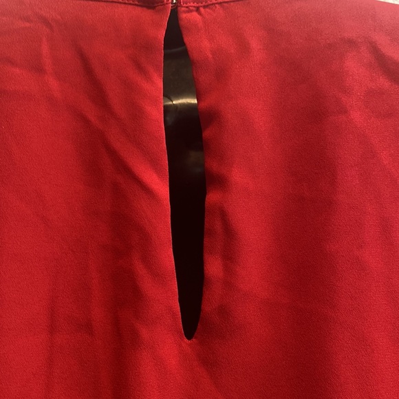 🎈Express lace Long Sleeve Elastic Waist Red Keyhole Pleated Dress Size Medium. - Picture 11 of 13